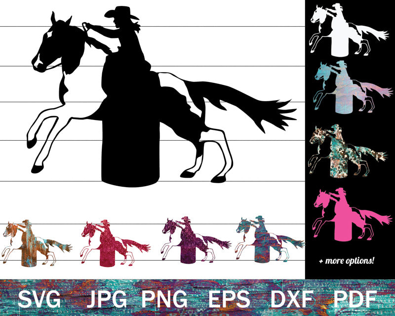 Paint Horse Barrel Racing SVG PNG Bundle