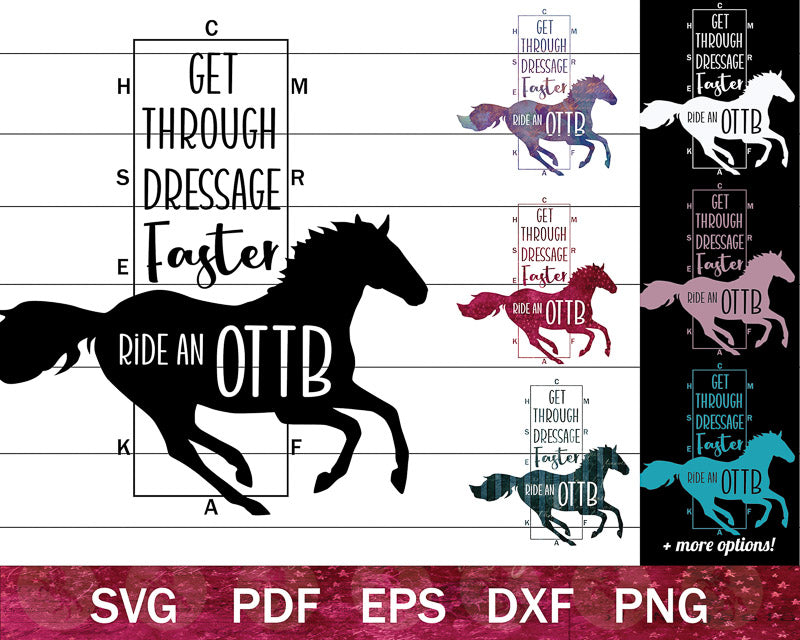 Do Dressage Faster OTTB SVG Bundle
