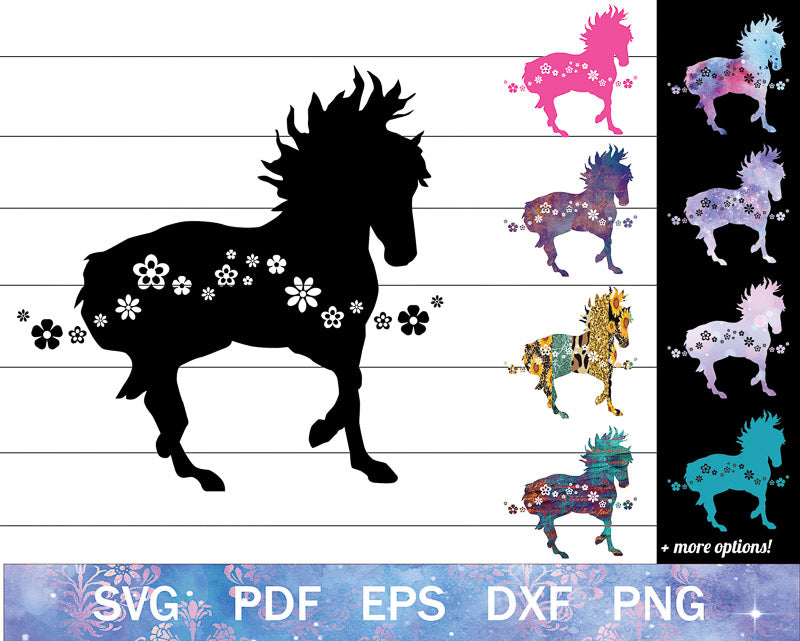 Flower Horse SVG Bundle