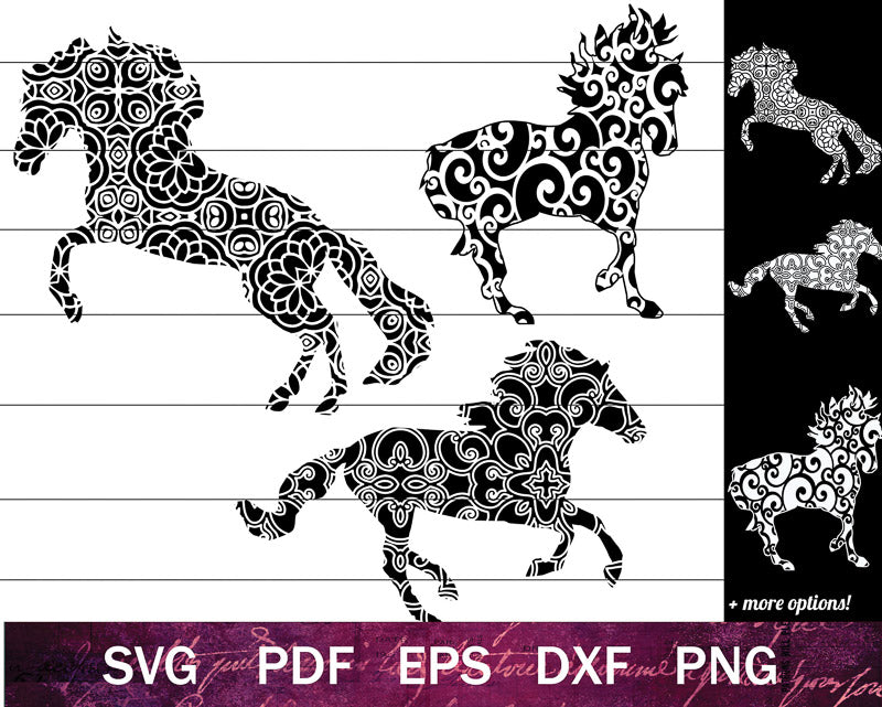 Swirly Horse SVG Bundle