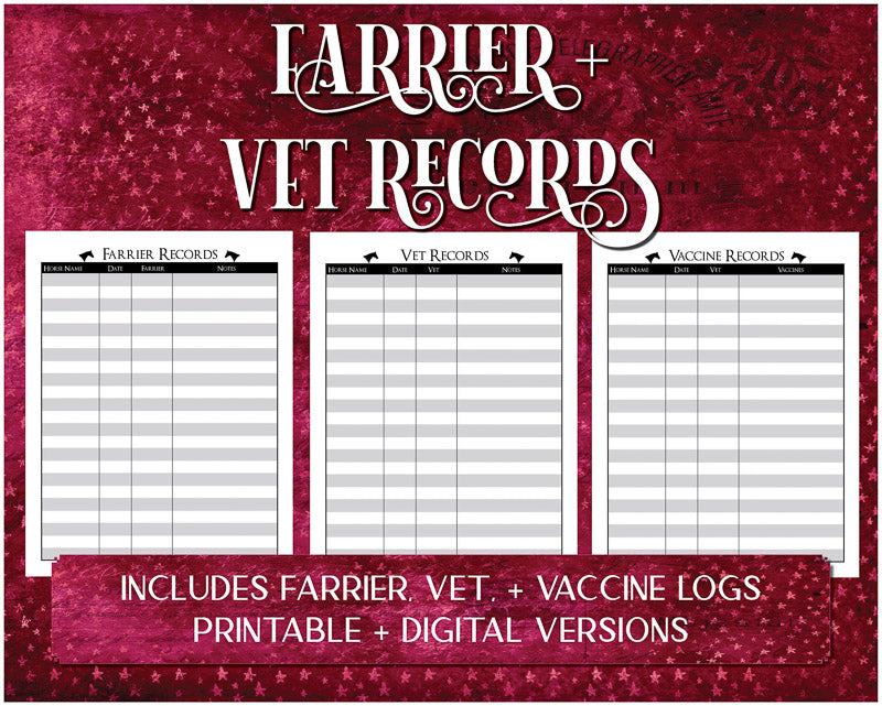 Vet & Farrier Records (Printable)