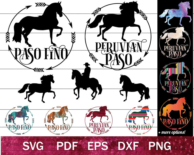 Paso Fino & Peruvian Paso Horse SVG Bundle