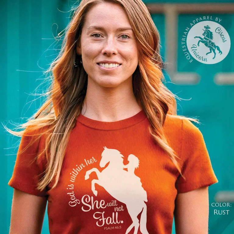 God Is Within Her She Will Not Fall | Christian Horse Shirt