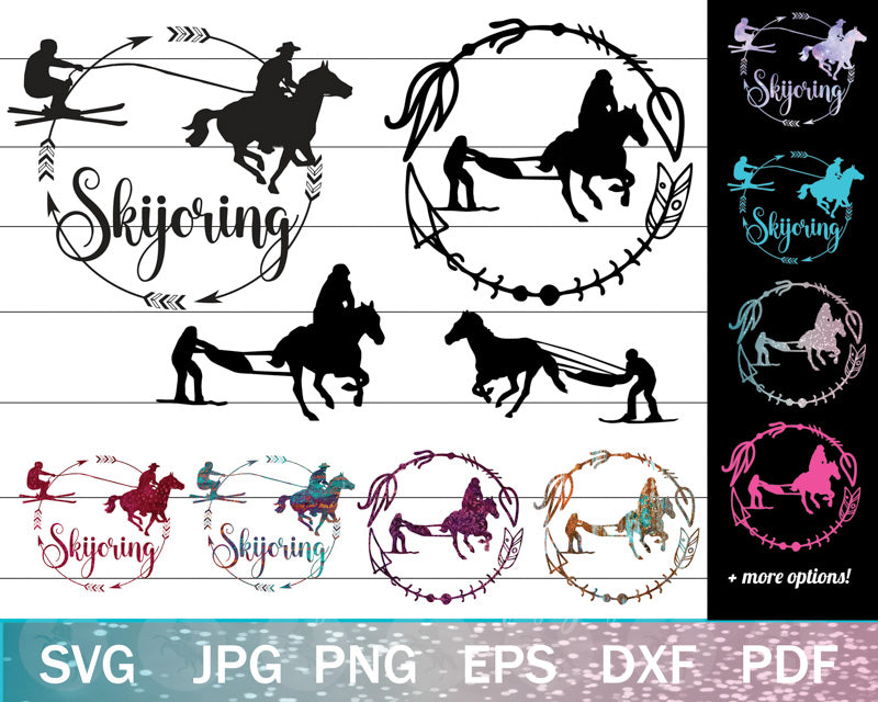 Skijoring Horse SVG Bundle
