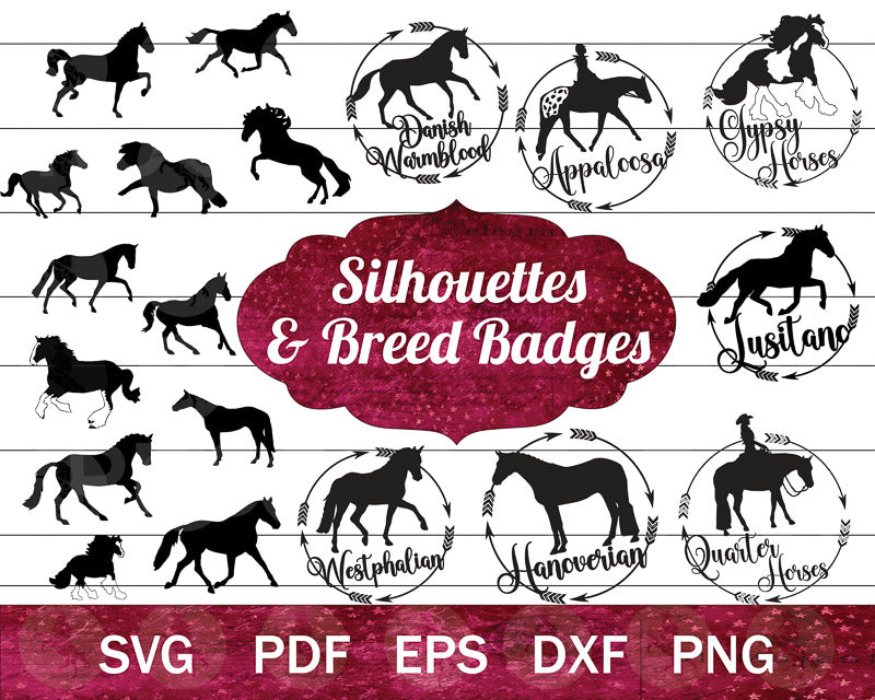 The MEGA Horse Breed SVG PNG Bundle