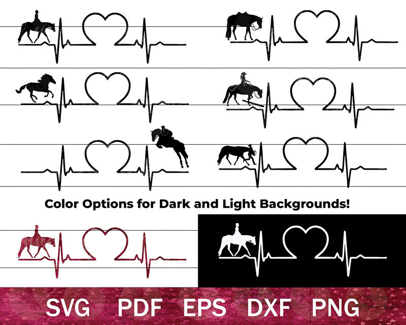 Horse Show Heartbeat SVG Bundle
