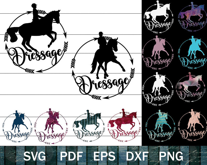 Dressage Horse SVG Bundle (Badges)