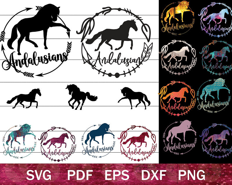 Andalusian Horse SVG Bundle (Badges)