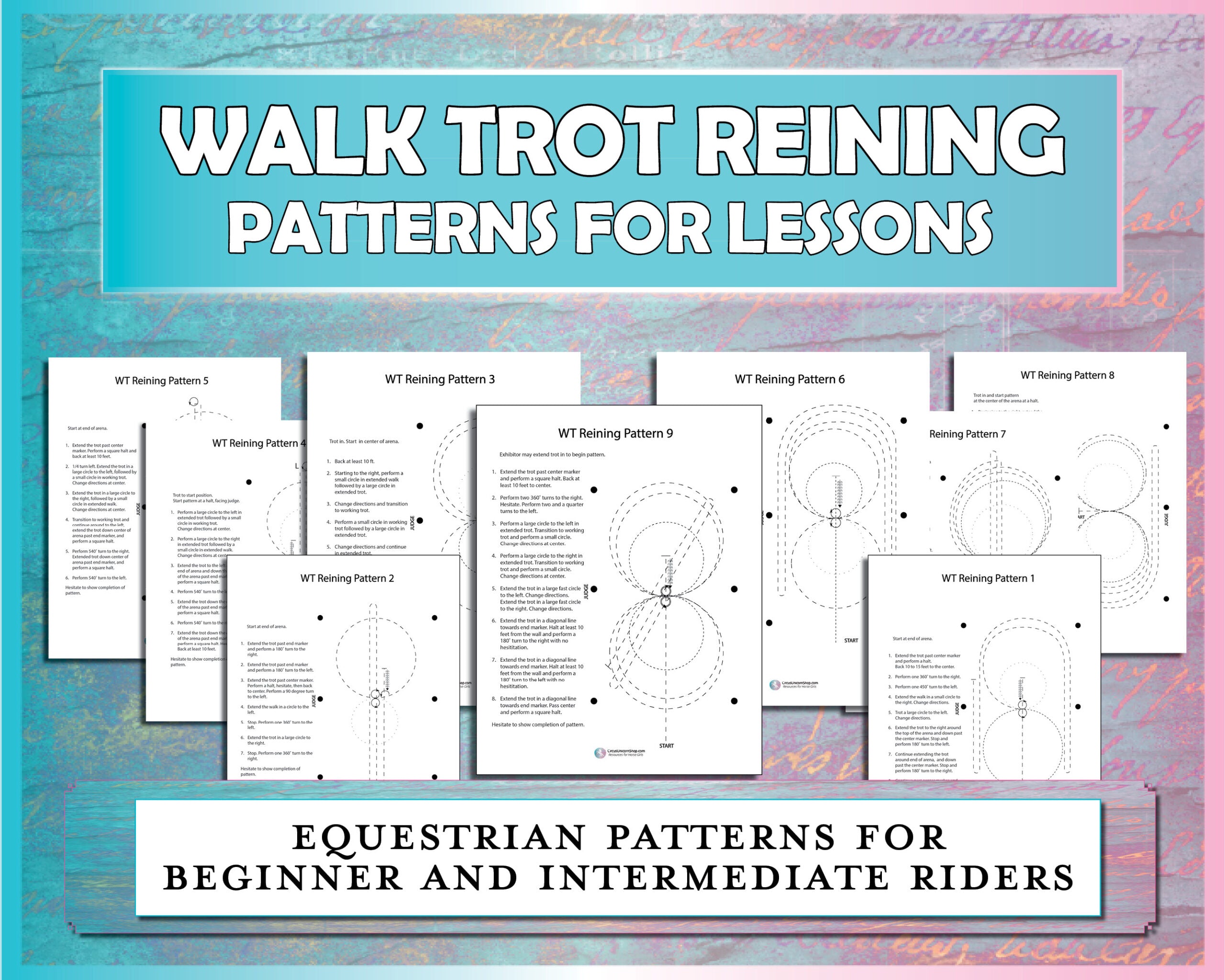 Walk Trot Reining Patterns Bundle