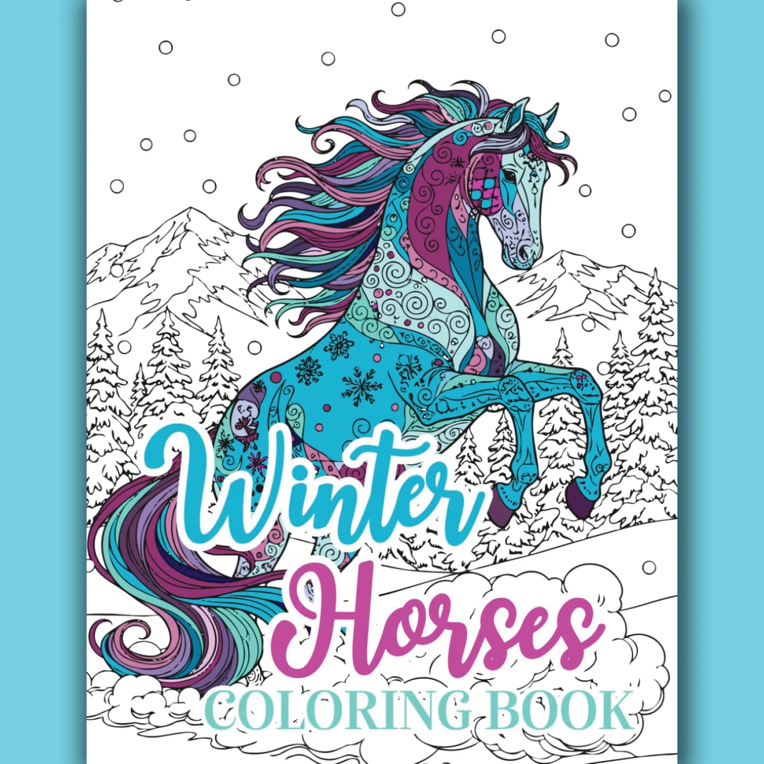 Winter Horses Coloring Book