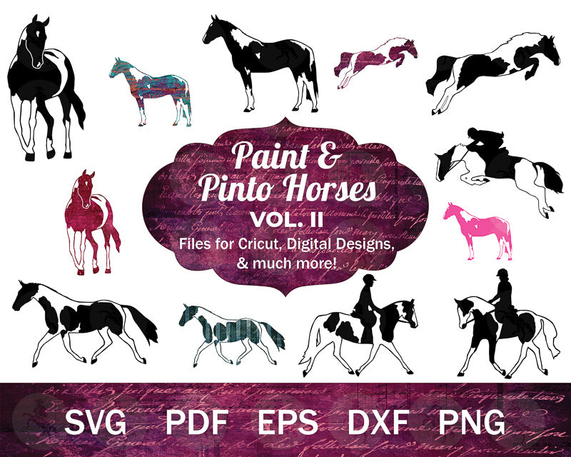 The Pinto and Paint Horse SVG Bundle Vol. II